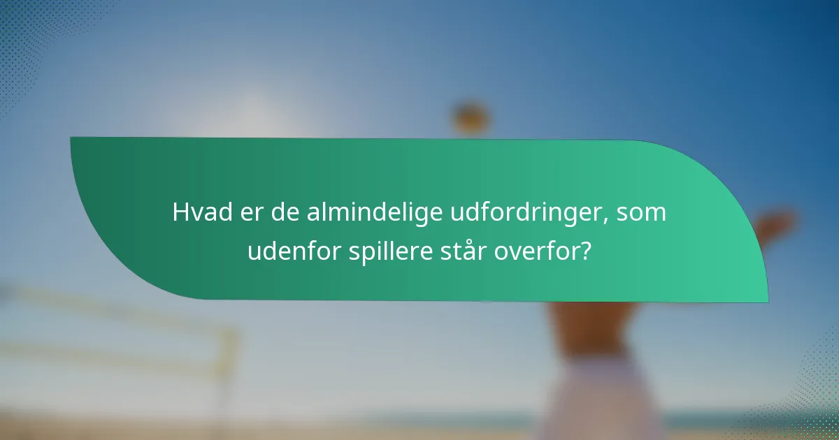 Hvad er de almindelige udfordringer, som udenfor spillere står overfor?
