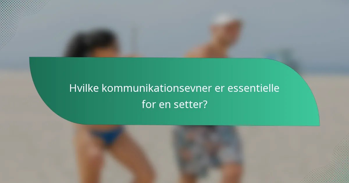 Hvilke kommunikationsevner er essentielle for en setter?