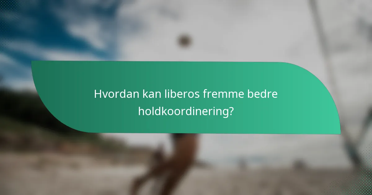 Hvordan kan liberos fremme bedre holdkoordinering?