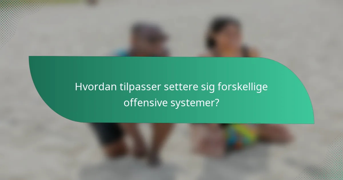 Hvordan tilpasser settere sig forskellige offensive systemer?